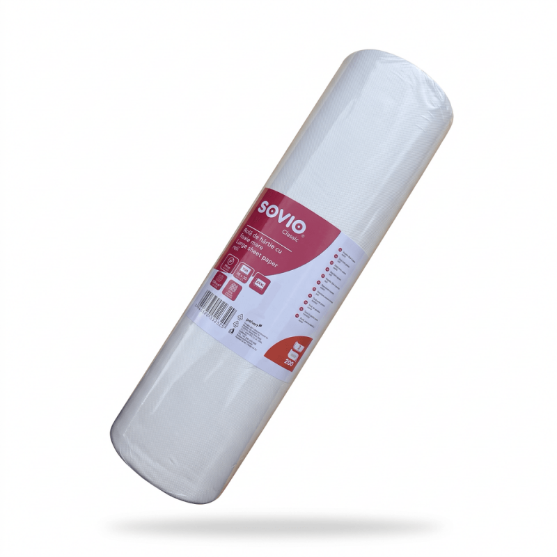 Rola de pat medicala unica folosinta 2 straturi 49 cm x 76 m Sovio
